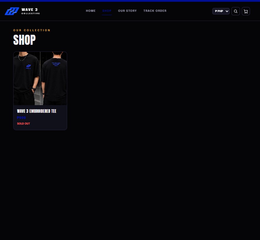 Store page product catalog